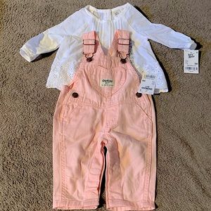 Oshkosh B’gosh set pink overalls